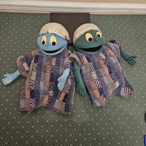 VTG Handmade Train Depot BOY SOLDIER LOT OF 2 Hand Puppet 70s 80s 14 in